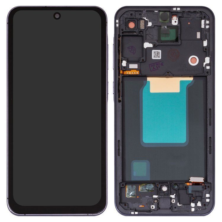 Дисплей для Samsung A556 Galaxy A55 с рамкой черный, IPS, без функции сканера пальца 32632 фото