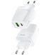 Мережевий зарядний пристрій Hoco C85A Bright PD20W + QC3.0 Type-C + USB 3A 20W White 23457 фото 4