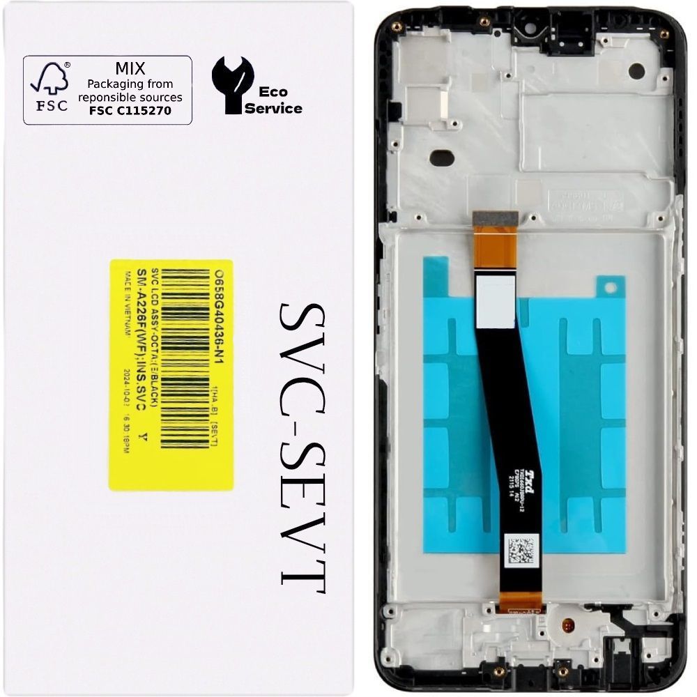 Дисплей для Samsung A226B Galaxy A22 5G с рамкой черный (GH81-20694A) Оригинал 31467 фото