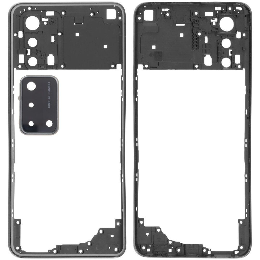 Рамка корпусу Oppo A95 4G CHP2365, CPH2365 чорна, Glowing Starry Black зі склом камери 33636 фото