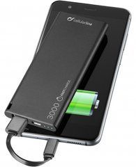 Внешний аккумулятор (Повербанк) Cellularline FreePower Slim Power bank 3000mAh черный 13922 фото