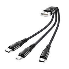 Кабель Hoco X47 3в1 Type-A - Type-C-Micro-Lightning 25см 2.4A черный 26815 фото