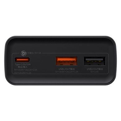 Зовнішній акумулятор (Повербанк) Baseus Adaman Metal Digital Display Quick Charge 20000mAh 30W Black ( PPAD030001 ) 28808 фото