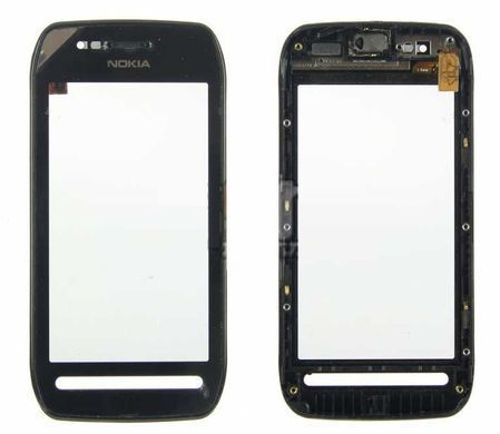 Сенсор (тачскрин) Nokia 603 с рамкой черный 01640 фото