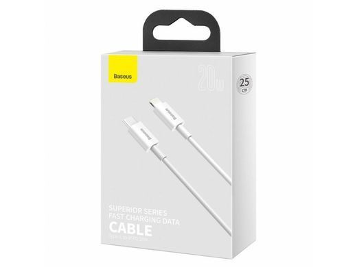 Кабель Baseus Superior Type-C - Lightning 25см 20W білий CATLYS-02 26328 фото