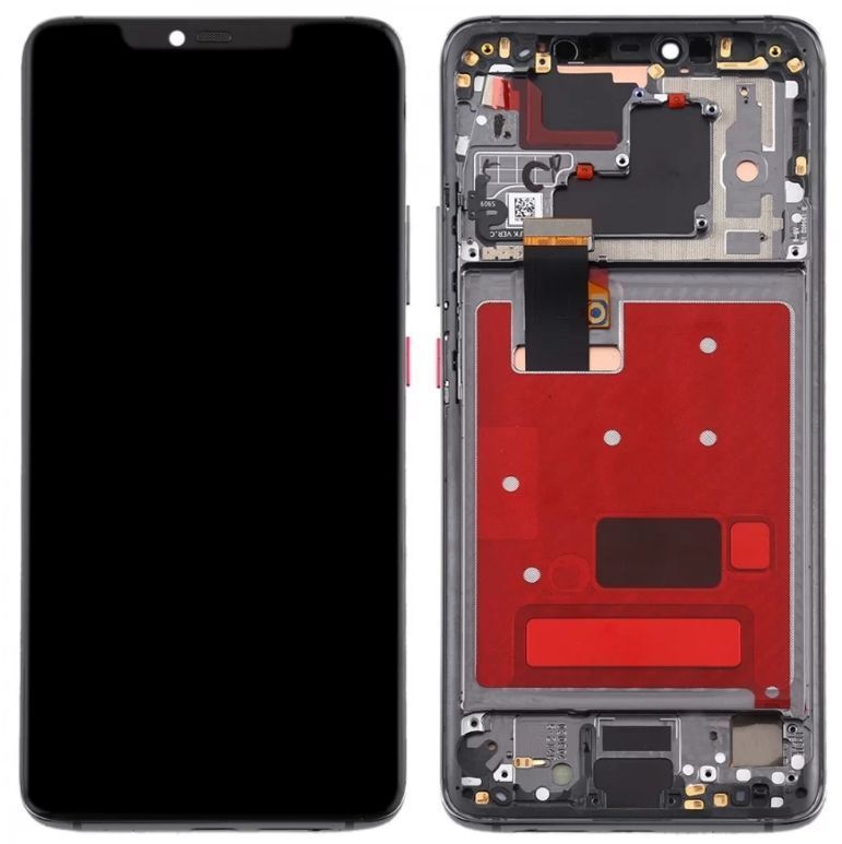 Дисплей для Huawei Mate 20 Pro LYA-L29 з рамкою чорний, зі шлейфом сканера відбитка пальця, OLED 24176 фото