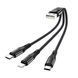 Кабель Hoco X47 3в1 Type-A - Type-C-Micro-Lightning 25см 2.4A чорний 26815 фото 1