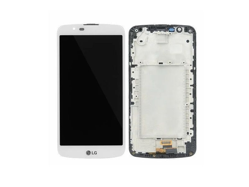 Дисплей для LG K410 K10 Dual Sim, K420N, K430DS без микросхемы, с рамкой белый 22920 фото