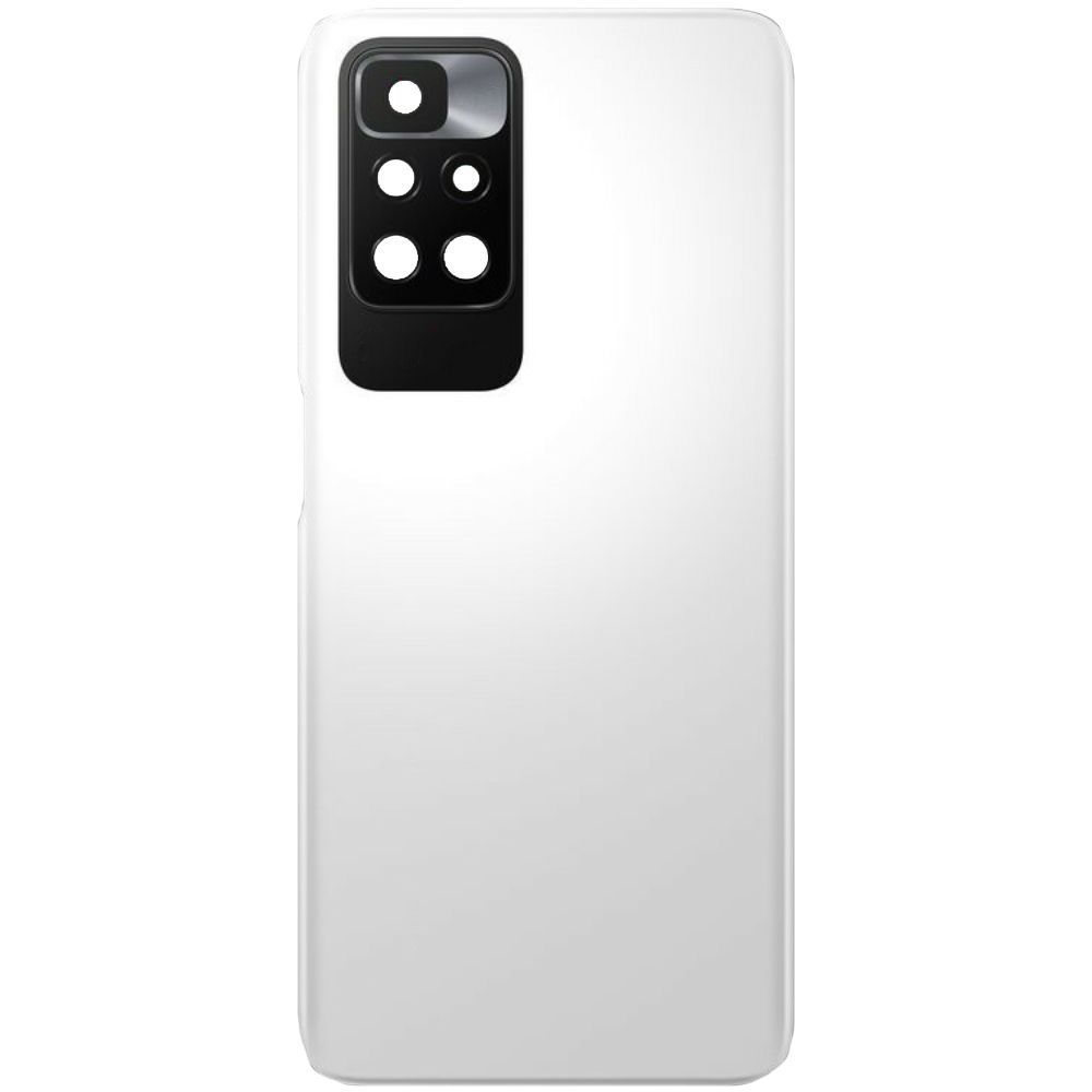 Задняя крышка для Xiaomi Redmi 10, Redmi 10 2022, Redmi 10 Prime, Redmi 10 Prime 2022 белая со стеклом камеры 34038 фото