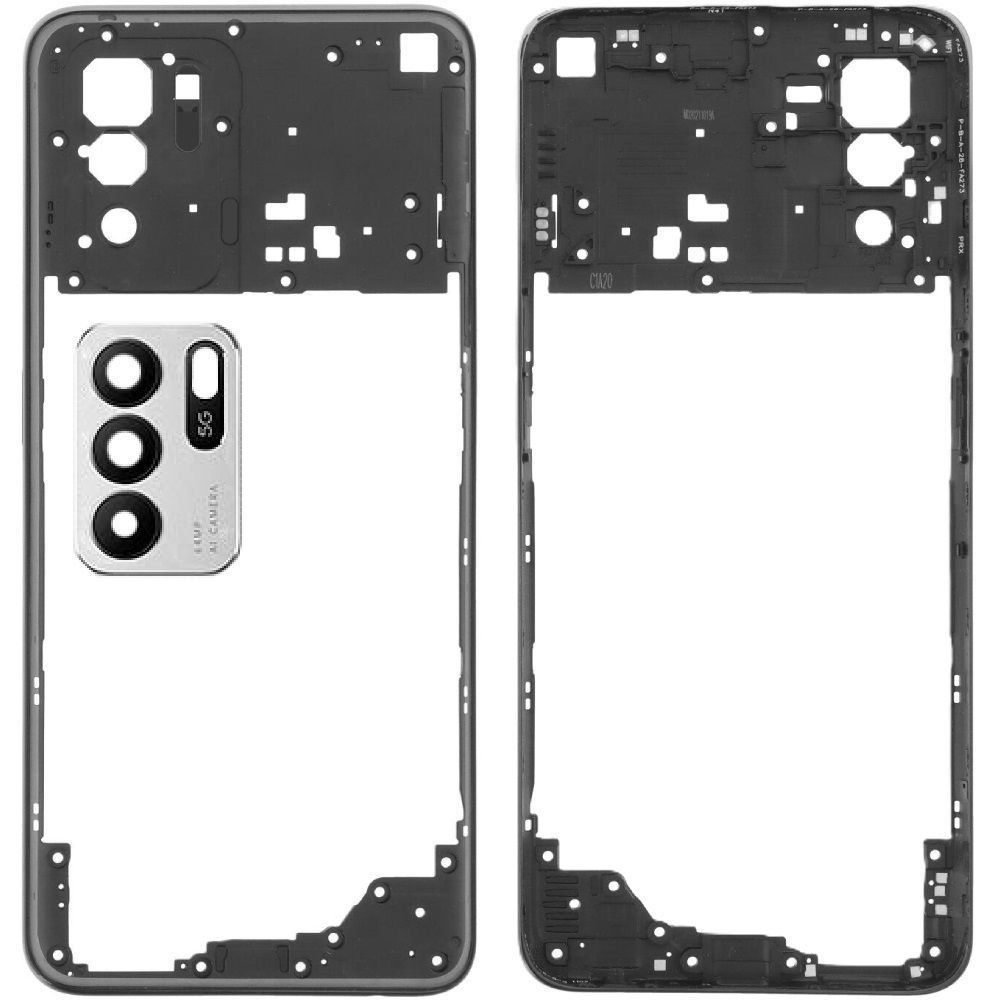 Рамка корпусу Oppo Reno 6Z CPH2237 сіра, Aurora зі склом камери 33637 фото