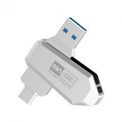 Флеш память XO U50 128GB Type-c to USB 3.0 OTG серебро 27235 фото