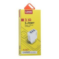 Сетевое зарядное устройство LDNIO A3301 3 USB (3.1A) белое 13171 фото