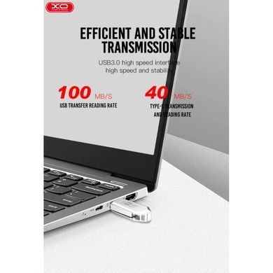 Флеш память XO U50 128GB Type-c to USB 3.0 OTG серебро 27235 фото