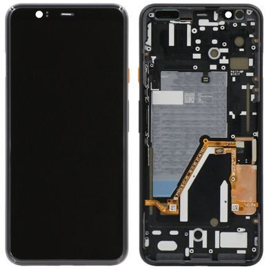 Дисплей для Google Pixel 4 XL G020J з рамкою чорний, Clearly White (помаранчева кнопка) P-OLED Хайкопія 33486 фото
