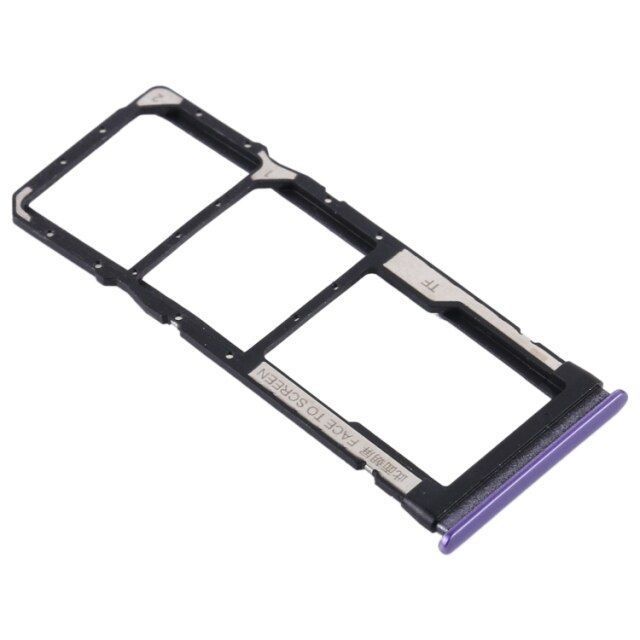 Держатель Sim-карты и карты памяти Xiaomi Redmi Note 9T фиолетовый, на две Sim-карты 24454 фото