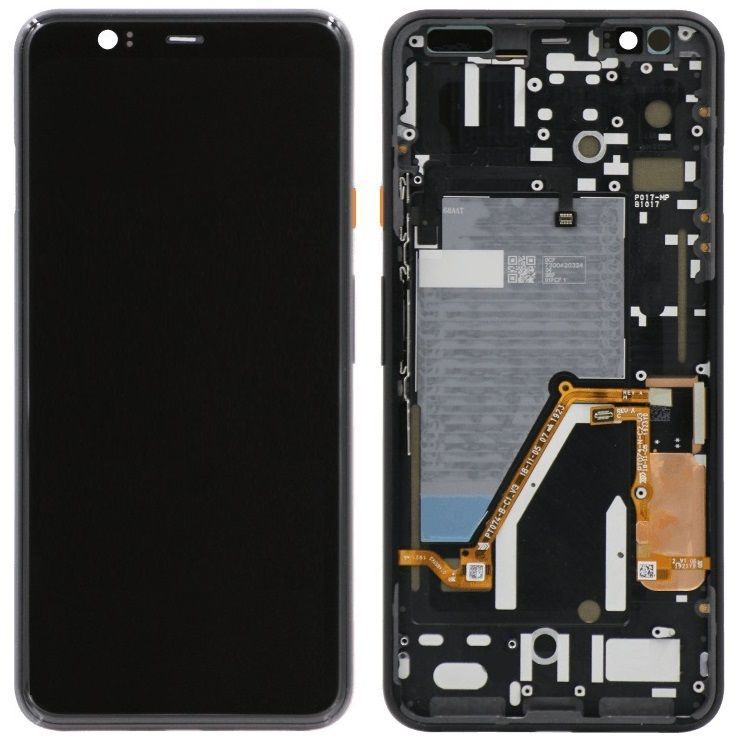 Дисплей для Google Pixel 4 XL G020J с рамкой черный, Clearly White (оранжевая кнопка) P-OLED Хайкопия 33486 фото