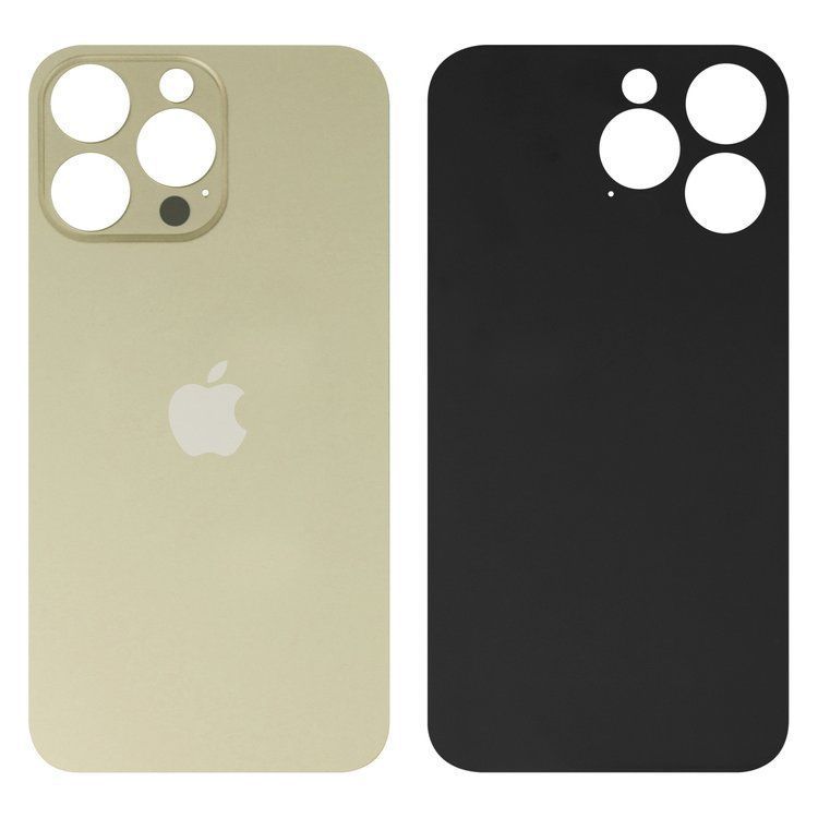 Задняя крышка для Apple iPhone 14 Pro золотистая, Gold, с большим отверстием под камеру 32583 фото