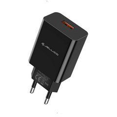 Сетевое зарядное устройство Jellico AQC31,32 1USB 3A QC3.0 Black 23627 фото