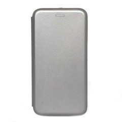 Чехол-книжка Premium Case под кожу Xiaomi Redmi 9 серый 18817 фото