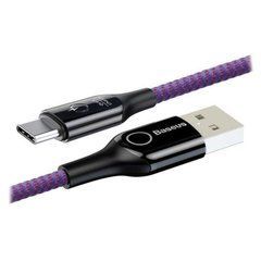 Кабель Baseus C-Shaped Light Intelligent Power-Off Type-C QC3.0 3A (1 метр) (CATCD-05) фиолетовый 20439 фото