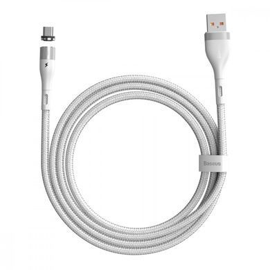 Кабель магнитный Baseus Zinc Magnetic Safe Fast Charging MicroUSB 2.1A (1 метр) (CAMXC-K02) белый 20389 фото
