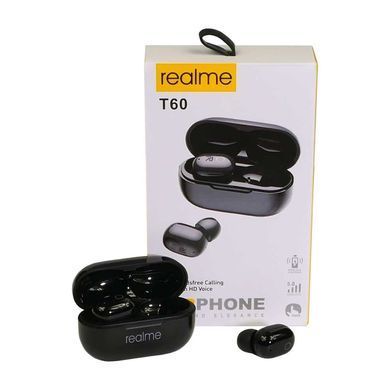 Беспроводные Bluetooth наушники Realme T60 TWS черные 20244 фото