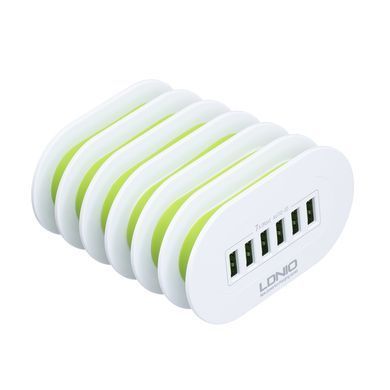 Мережевий зарядний пристрій LDNIO A6702 EU 6 USB, 7A White (A6702) 13223 фото