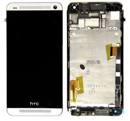 Дисплей HTC One M7 802w Dual Sim и рамкой белый 00187 фото