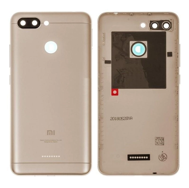 Задня кришка для Xiaomi Redmi 6 Global Version на 1 Sim зі склом камери золота 05027 фото