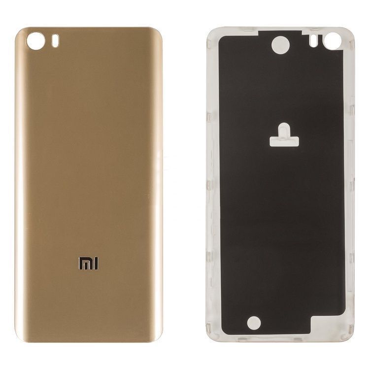 Задняя крышка для Xiaomi Mi5 золотая, глянцевая, пластик 06294 фото