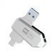 Флеш пам'ять XO U50 64GB Type-c to USB 3.0 OTG срібло 27236 фото 1