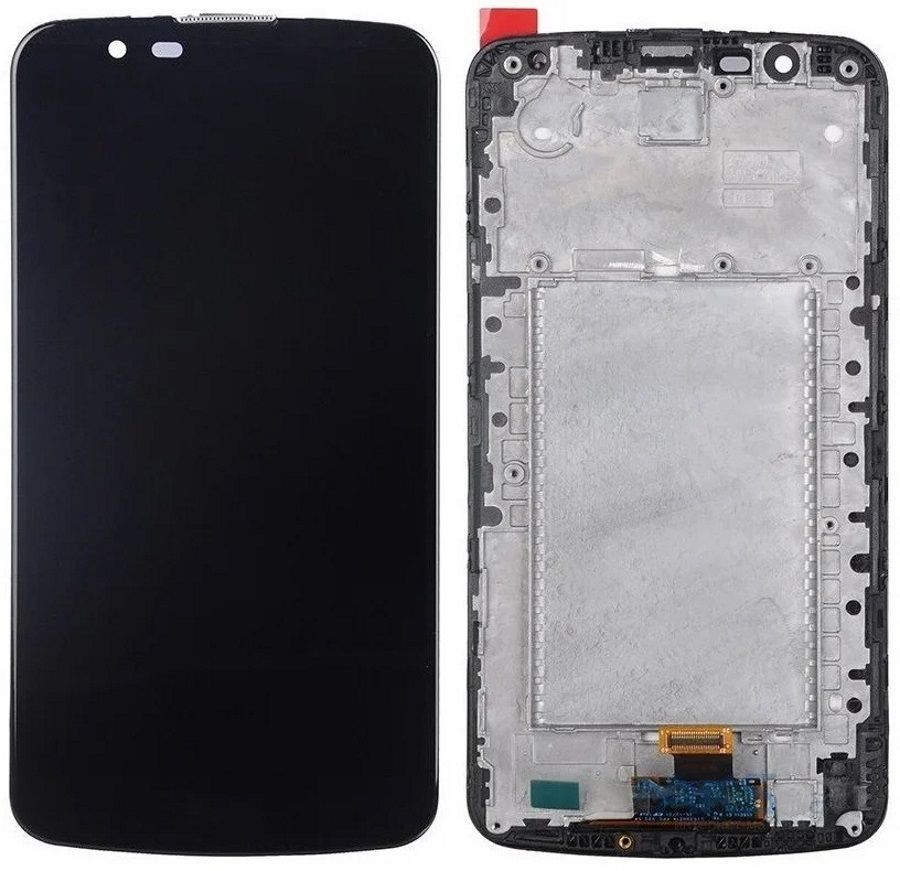 Дисплей для LG K410 K10 Dual Sim, K420N, K430DS с микросхемой, с рамкой черный 22922 фото