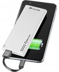 Внешний аккумулятор (Повербанк) Cellularline FreePower Slim Power bank 3000mAh белый 13925 фото
