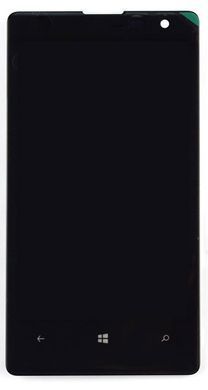 Дисплей для Nokia Lumia 1020 з рамкою чорний 01437 фото