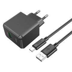 Сетевое зарядное устройство Hoco CS12A Ocean QC 3.0 USB черный + кабель 31630 фото