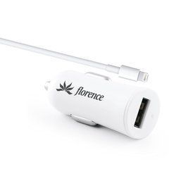 Автомобільний зарядний пристрій Florence USB, 1.2A + cable iPhone 6/6 Plus (CC12-IPH6) 12916 фото