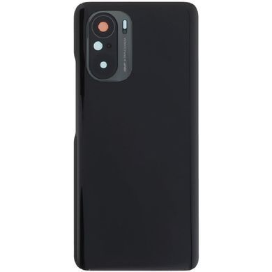 Задняя крышка для Xiaomi Poco F3, Redmi K40 черная со стеклом камеры логотип "POCO" оригинал Китай 06454 фото