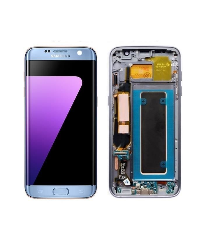 Дисплей для Samsung G935F Galaxy S7 Edge з рамкою, синій Coral Blue, OLED, Хайкопія 15825 фото