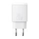 Мережевий зарядний пристрій Baseus Compact Quick Charger (20W, 3A) QC+PD (Type-C + USB) (CCXJ-B02) білий 24148 фото 3