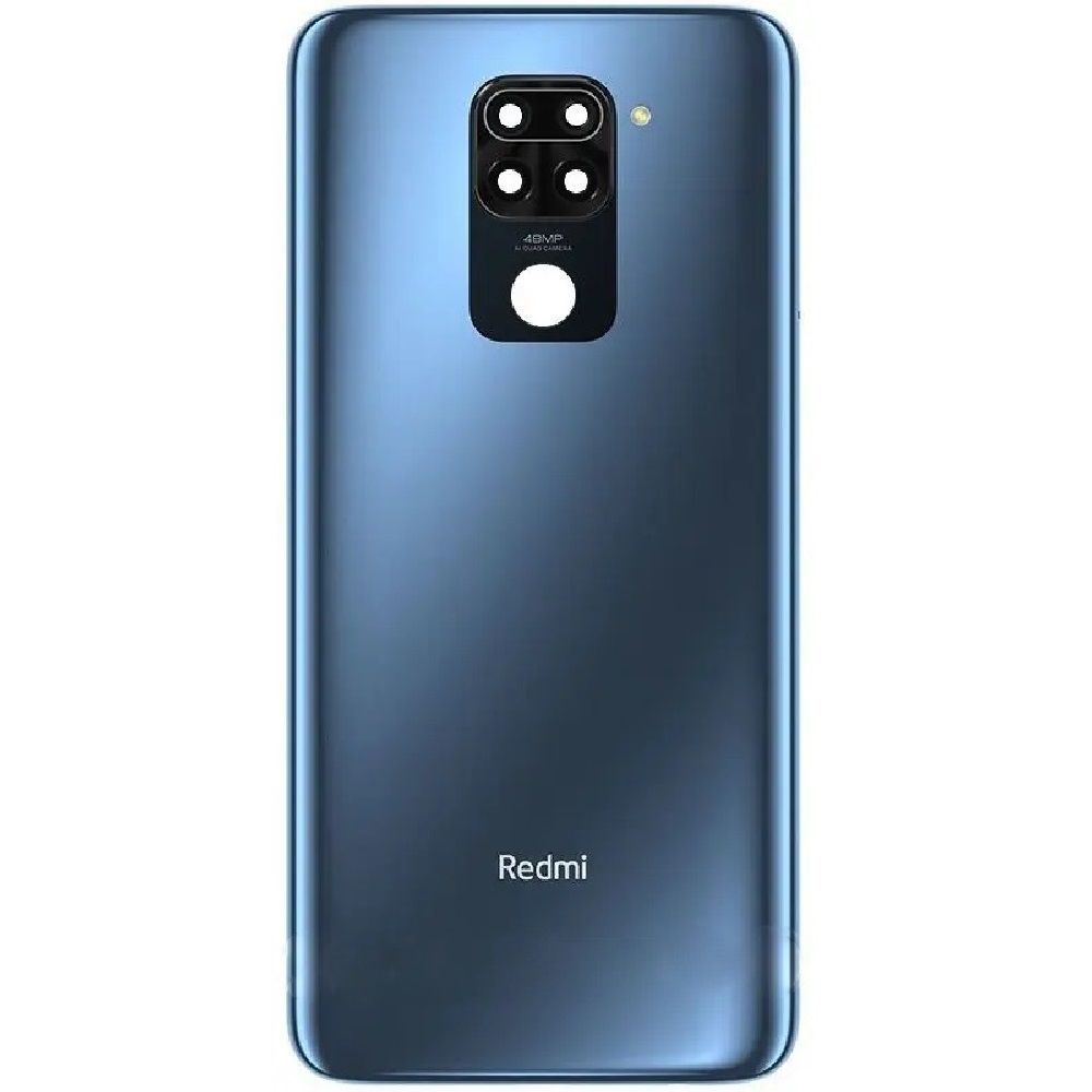 Задняя крышка для Xiaomi Redmi Note 9, Redmi 10X 4G синяя, серая Midnight Grey со стеклом камеры 32687 фото