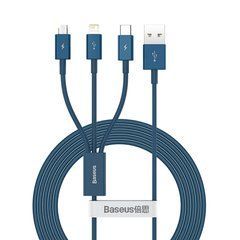 Кабель Baseus Superior 3в1 Type-A - Micro-Lightning-Type-C 1.5м 3.5A синий CAMLTYS-03 26988 фото