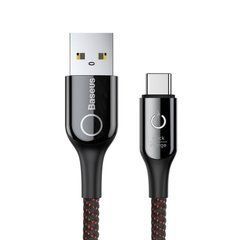 Кабель Baseus C-Shaped Light Intelligent Power-Off Type-C QC3.0 3A (1 метр) (CATCD-01) черный 18017 фото