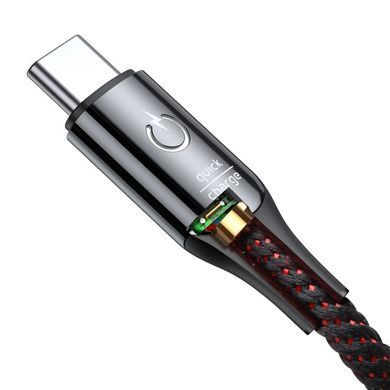 Кабель Baseus C-Shaped Light Intelligent Power-Off Type-C QC3.0 3A (1 метр) (CATCD-01) черный 18017 фото