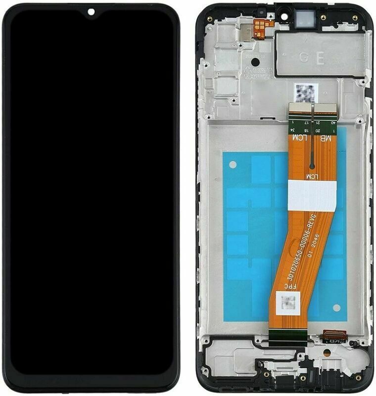 Дисплей для Samsung A025 Galaxy A02s, M025 Galaxy M02s 2021 с рамкой черный с желтым шлейфом, Оригинал Китай 24020 фото