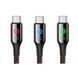 Кабель Baseus C-Shaped Light Intelligent Power-Off Type-C QC3.0 3A (1 метр) (CATCD-01) черный 18017 фото 4