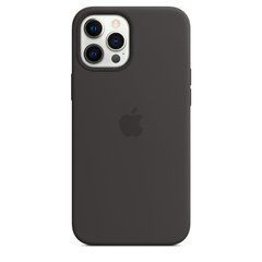Чехол силиконовый Silicone Case для Apple iPhone 12 Pro Max с поддержкой MagSafe Black 21687 фото