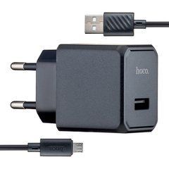Сетевое зарядное устройство Hoco CS11A Ocean microusb черный 31631 фото