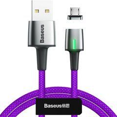 Кабель магнитный Baseus Zinc Magnetic MicroUSB 2.4A (1 метр) (CAMXC-A05) фиолетовый 20433 фото