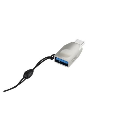 Адаптер (перехідник) Hoco UA9 Type-C OTG adapter сріблястий 28033 фото