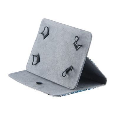 Чехол-книжка Lagoda Clip stand 9-10 голубой, вышиванка 17116 фото